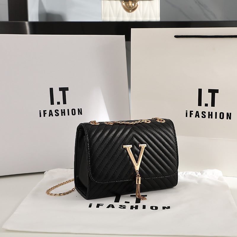 Bolsa Feminina Transversal iFashion Preta - VIEL ELEGANCE