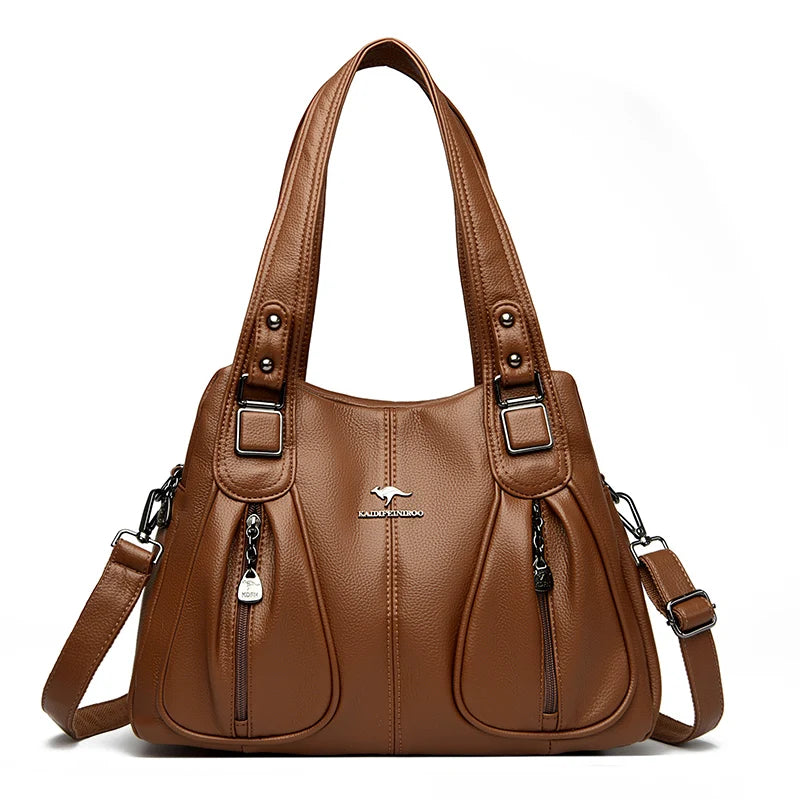 Bolsa de couro Luxe - Viel Elegance - marrom