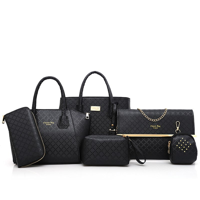 Kit bolsa feminina Harmonia Clássica - preto- Viel Elegance 